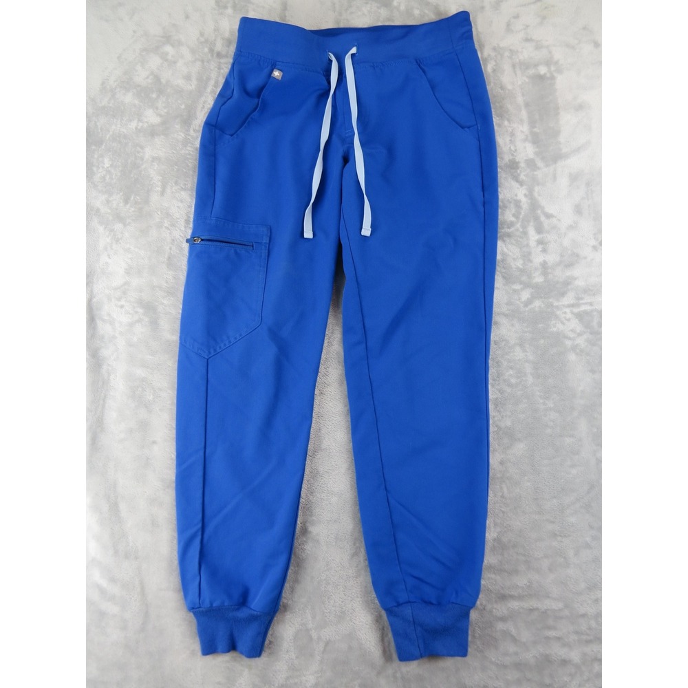FIGS Scrub Pants Womens XS/P Blue Jogger Cargo Medical Nursing Uniform po#1657